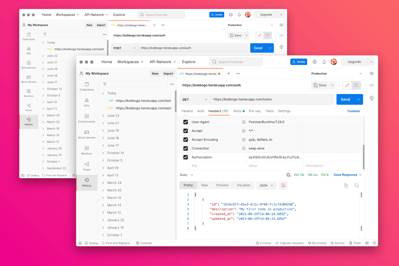 Experimentando a API via Postman